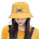 Reversible Fishing Hat with Dog Motif Lightweight Polyester Hat 56–58 cm Stylish Sun Protection Summer Fashion Accessory 4