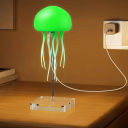 RGB LED noční stolní světlo ve tvaru medúzy 900mAh USB-C nabíjení 8,6 x 17,1 cm Dekorativní lampa se stojánkem výška 23,2 cm 3