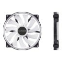 RGB ventilator voor computerbehuizing 200 x 200 x 25 mm met ARGB verlichting 5 V 3pin en voeding 12 V in zwarte kleur met witte bladen 2