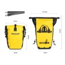 Rhinowalk Boční brašna na zadní nosič kola s rychloupínáním 25-27 l rozměry 32 x 15 x 45/61 cm voděodolná taška na cyklocesty 4