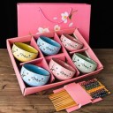 Rice Bowl Set with Chopsticks 6 pcs 3