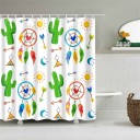 Rideau de douche avec des cactus 5