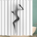 Rideau de douche avec motif de silhouette humaine 5