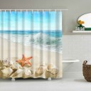 Rideau de douche avec motif plage et coquillages 1