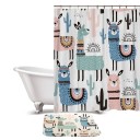 Rideau de douche et tapis avec lama 2 pièces 1