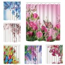 Rideau de douche motif papillons 1