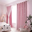 Rideaux pour enfants à deux couches avec des étoiles Rideaux opaques avec des voilages transparents pour la chambre d'enfant Rideaux pour filles avec œillets 132 x 160 cm 2
