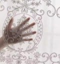 Rideaux transparents avec œillets pour suspension Rideaux blancs avec motifs floraux brodés 260 x 140 cm 3