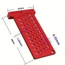 Righello di tracciatura T-2.5IN in alluminio con misurazione in pollici 80 × 43 mm rosso con fori a T per marcature precise del legno 2