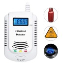 Rilevatore 2v1 di monossido di carbonio CO e gas infiammabili Metano Propano Gas naturale Display LED Allarme vocale Funzionamento a batteria Rilevatore di sicurezza 2