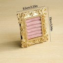 Ring Holder with Frame 8.5×10 cm Resin and Velvet Holder with 6 Cushions in Gold Frame with Display Support 5