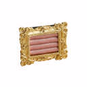 Ringställ med ram 10×8 cm i resin och sammet, hållare med 4 kuddar i guld 2