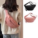 Riñonera colorida para mujer, 35 x 15 x 9 cm, impermeable, con forma de media luna, gran capacidad, para viaje, con cremallera, estilo 1