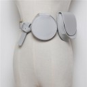 Riñonera de mujer de piel sintética con cinturón y dos fundas Funda redonda con cremallera Bolsillo en forma de media luna con solapa Uso 4