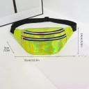 Riñonera de piel sintética holográfica de colores, 24 x 14 x 7 cm, brillante, con diseño de arcoíris, ideal para fiestas, viajes y uso diario. 5