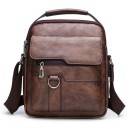 Riñonera impermeable de piel sintética para hombre, 26 x 22 x 6 cm, gran capacidad, con correa ajustable para correr, viajar, senderismo y actividades al aire libre. 5
