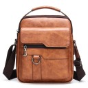Riñonera impermeable de piel sintética para hombre, 26 x 22 x 6 cm, gran capacidad, con correa ajustable para correr, viajar, senderismo y actividades al aire libre. 4