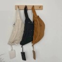 Riñonera para mujer cruzada de tela de poliéster Forma semicircular Cierre con dos deslizadores Bolsillo interior Correa ajustable 16 x 6 x 37 4