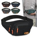Riñonera unisex 35 x 15 x 5 cm Bolsa impermeable para móvil y documentos Riñonera deportiva multibolsillos Correa resistente Bolsillo con cremallera para hombre y mujer 1