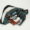 Riñonera unisex 35 x 15 x 5 cm Bolsa impermeable para móvil y documentos Riñonera deportiva multibolsillos Correa resistente Bolsillo con cremallera para hombre y mujer 3