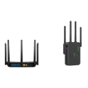 Ripetitore WiFi amplificatore di segnale AC1200 1200 Mb/s dual band 2,4 GHz e 5 GHz 4 antenne esterne modalità WPS ripetitore AP router 5