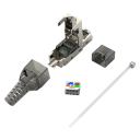 RJ45 CAT7 geschirmter Stecker 40Gbps 2000MHz für 22–24AWG metallisch silber wiederverwendbar Ethernet LAN Kabelabschluss 3