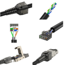 RJ45 CAT7 geschirmter Stecker 40Gbps 2000MHz für 22–24AWG metallisch silber wiederverwendbar Ethernet LAN Kabelabschluss 4