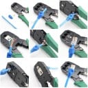 RJ45 RJ11 Network Cable Tool Kit Crimping Pliers LAN Connector Tester IDC Tools with Carry Case for Installation 8