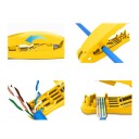 RJ45 Stripping Tool Multifunctional Pliers for Ethernet Cables Cutting Stripping Untangling Straightening Wires Yellow 6