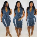 Robe à boutons sans manches A2499 4