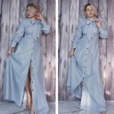Robe à rayures avec col 3