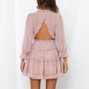 Robe à volants rose 2