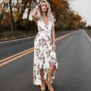 Robe asymétrique pour femmes avec fleurs J1075 3
