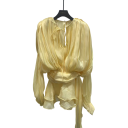 Robe courte avec des manches ballon et un lien au cou Jupe à volants avec effet portefeuille Tissu léger et fluide Robe mini élégante 8