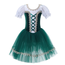 Robe de ballet pour fille avec corsage et manches ballon, polyester et élasthanne, jupe en tulle pour spectacles de danse et récitals 2