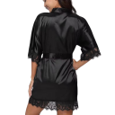 Robe de chambre pour femmes avec dentelle Robe de chambre légère et élégante à nouer à la taille Tissu fin et aéré pour le confort 3
