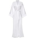 Robe de chambre pour femmes avec dentelle Robe de chambre légère et élégante avec éclat soyeux Liens à nouer Robe de chambre luxueuse 6