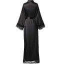 Robe de chambre pour femmes avec dentelle Robe de chambre légère et élégante avec éclat soyeux Liens à nouer Robe de chambre luxueuse 3