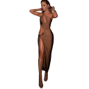 Robe de soirée longue asymétrique avec découpe sur le côté et la poitrine Coupe élégante près du corps avec fente sur la jambe Pour les événements sociaux 2