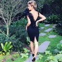 Robe de soirée noire avec volants 6