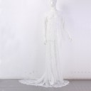 Robe en dentelle avec traîne 5