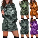 Robe en sweat à capuche pour femmes avec crâne 1