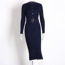 Robe en tricot à manches longues pour femmes 6