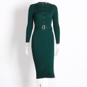 Robe en tricot à manches longues pour femmes 9