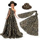 Robe et chapeau léopard pour poupée 2