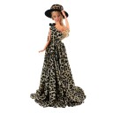 Robe et chapeau léopard pour poupée 5