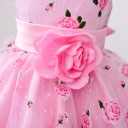 Robe fille avec des fleurs et une rose J1282 5