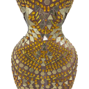 Robe longue brillante pour femmes avec des paillettes miroir sans manches et col montant jusqu'au cou avec une coupe ajustée pour les bals et les soirées 5