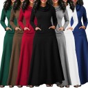 Robe longue femme avec col roulé 1
