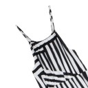 Robe longue noire et blanche à imprimé pour femme 1
